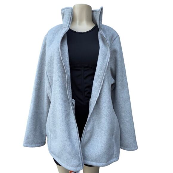 NWT 32 Degrees Women's Heat Brushed Faux Wool Jacket Full Zip Gray XXL - Winter - Picture 3 of 9